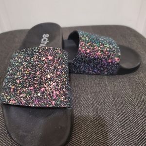 Sparkly slides by Schuh Euro 39.  Nearly new. Only worn indoors. No tags/box.